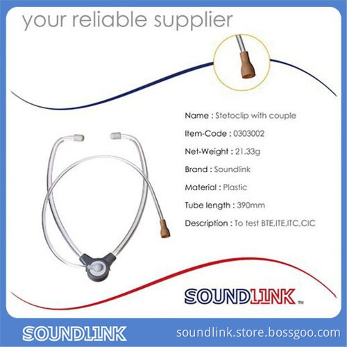 hearing aid Lightweight plastic stetoclip with couple to test BTE,ITE,ITC,CIC